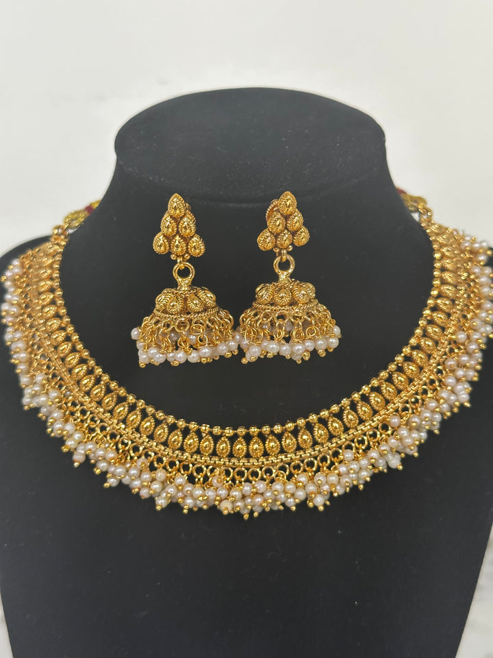 Indian Ethnic Gold Plated Jewelry Necklace Set Mehar Collection