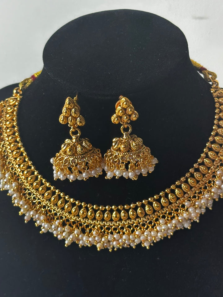Indian Ethnic Gold Plated Jewelry Necklace Set Mehar Collection
