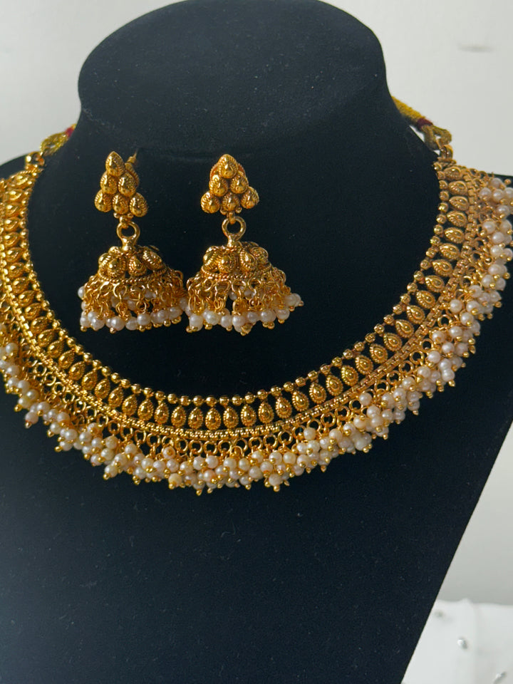 Indian Ethnic Gold Plated Jewelry Necklace Set Mehar Collection
