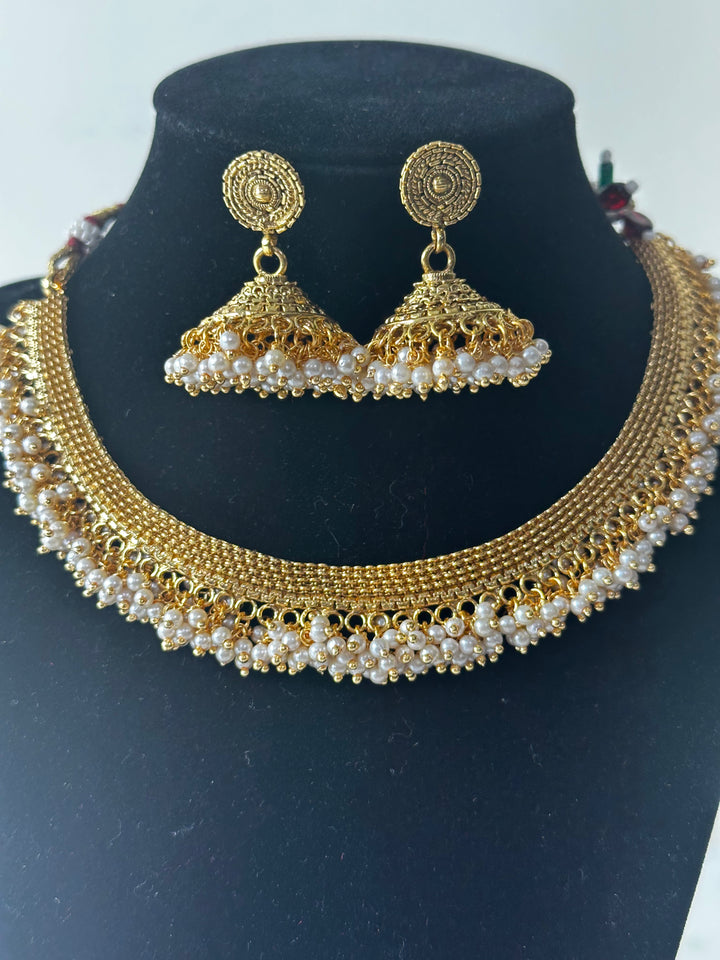 Indian Ethnic Gold Plated Necklace Set Mehar Collection