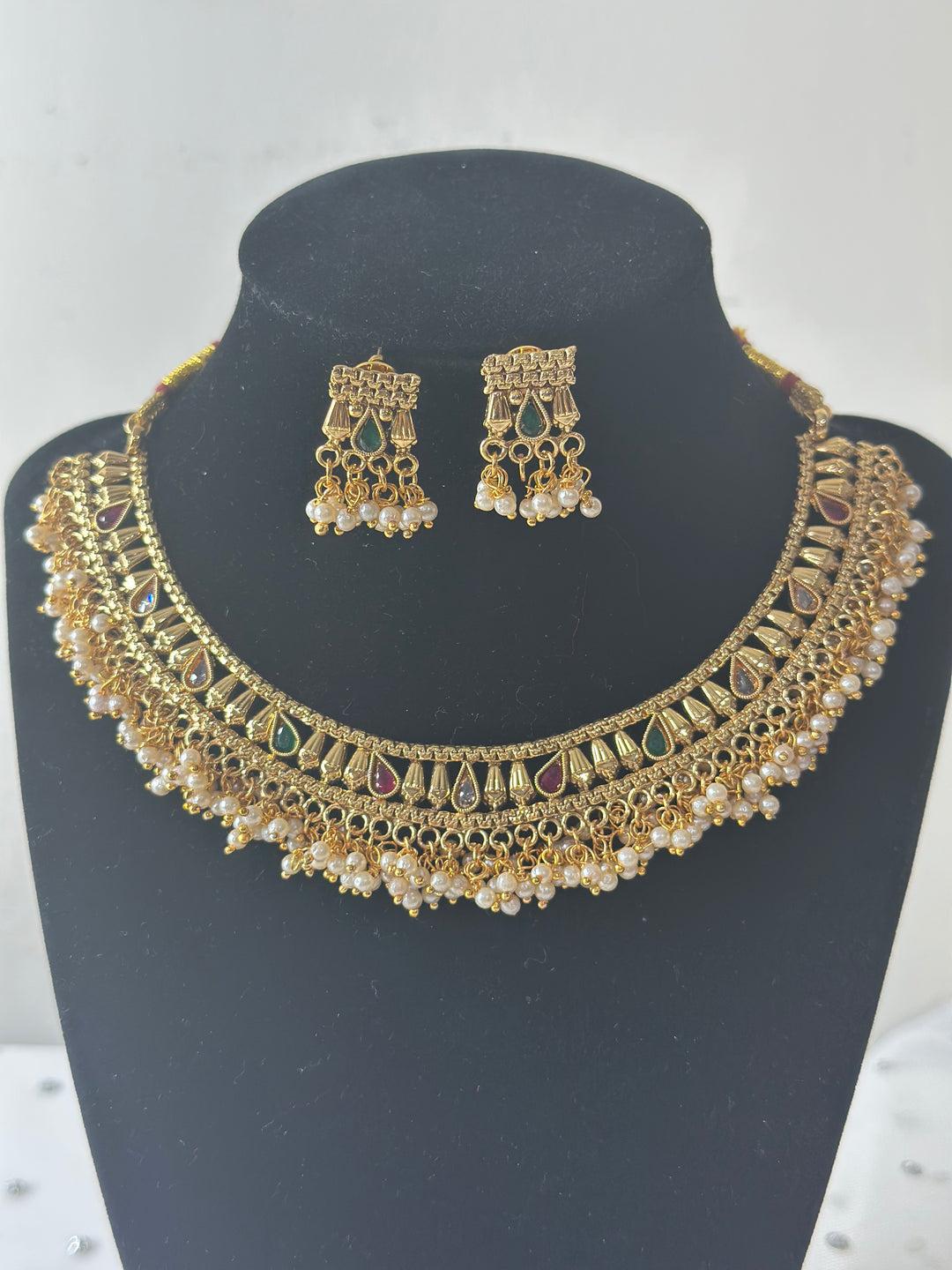 Indian Ethnic Gold Plated Necklace Set Mehar Collection
