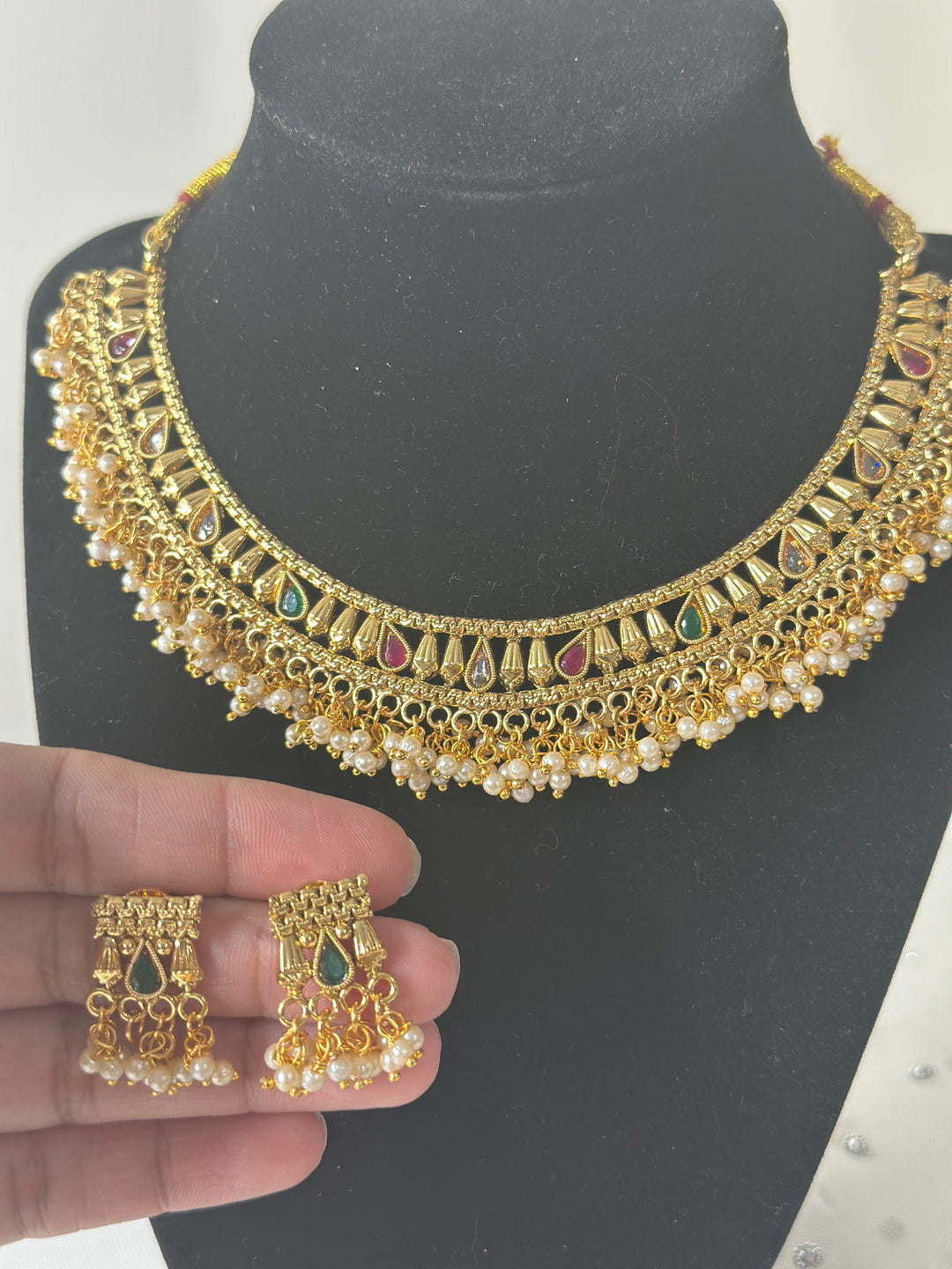 Indian Ethnic Gold Plated Necklace Set Mehar Collection