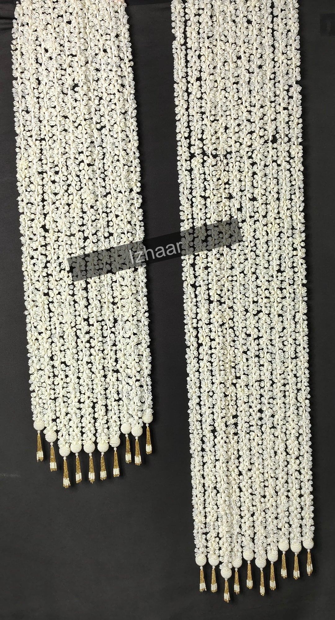 Mogra Flower Garland  with Latkan (Pack of 5 Strings)
