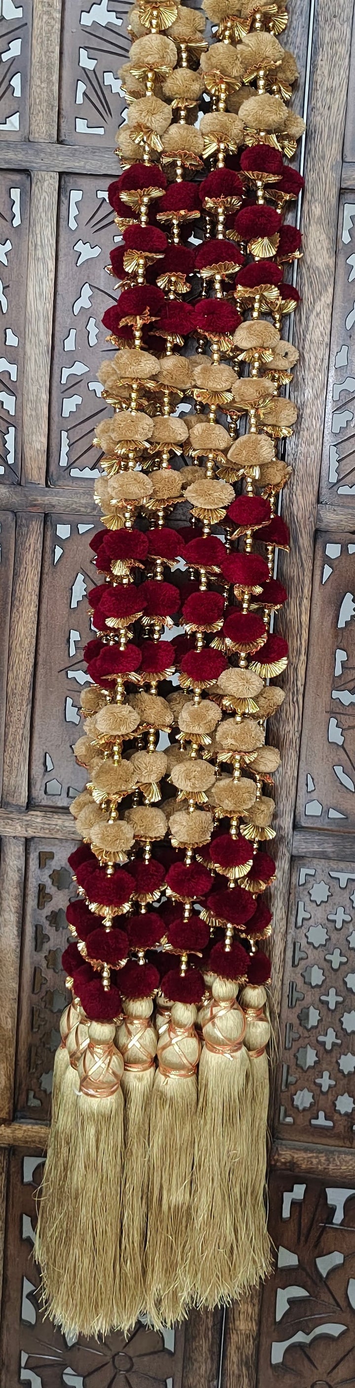 Big Pom Pom With Silk Tassel (Pack of 5 strings)