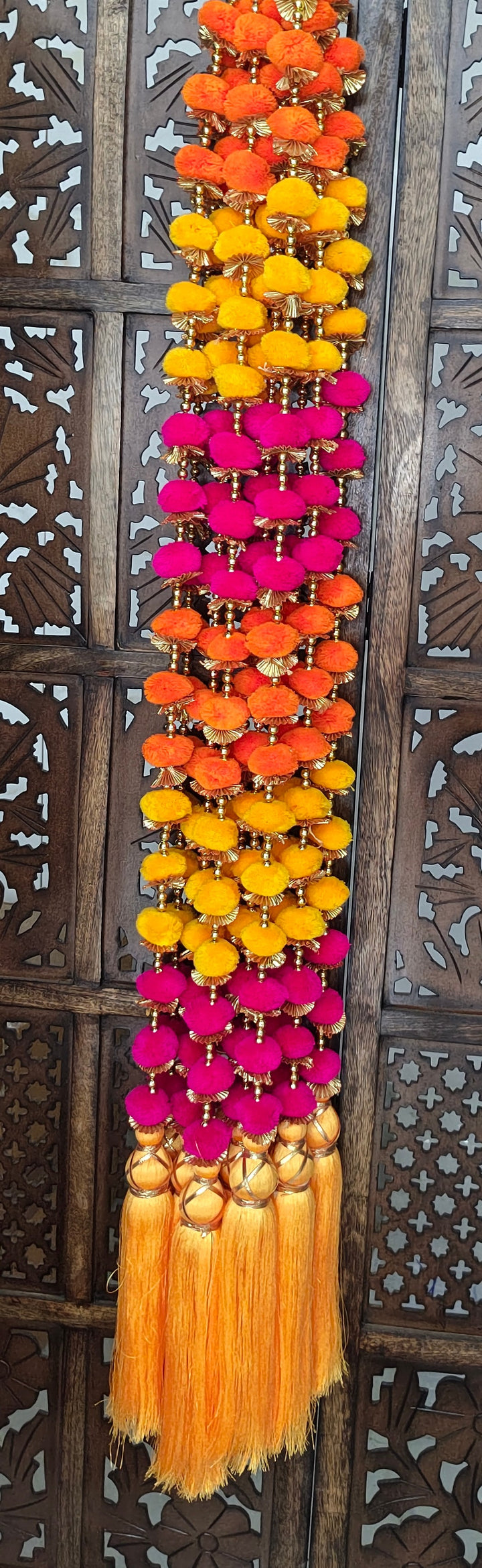 Big Pom Pom With Silk Tassel (Pack of 5 strings)