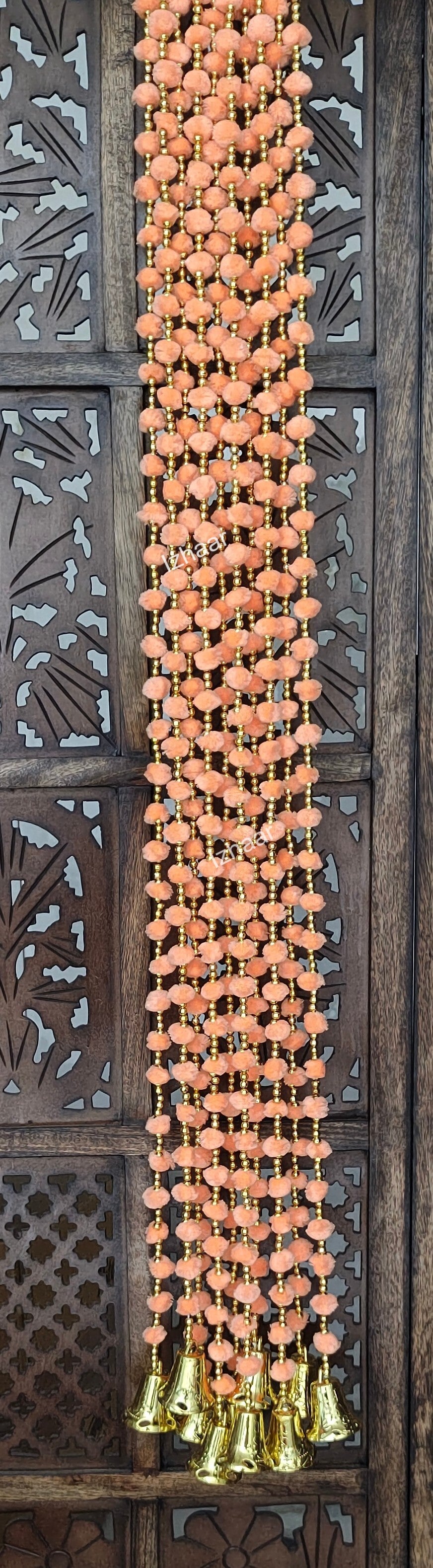 Pompon Garland With Beads ( Pack of 5 Strings)