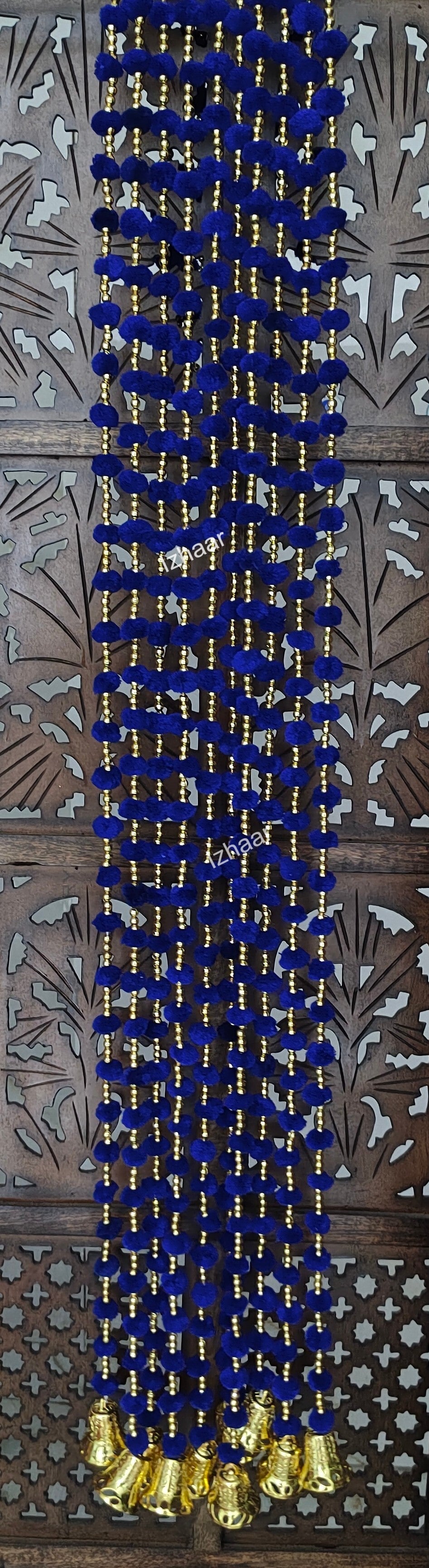 Pompon Garland With Beads ( Pack of 5 Strings)