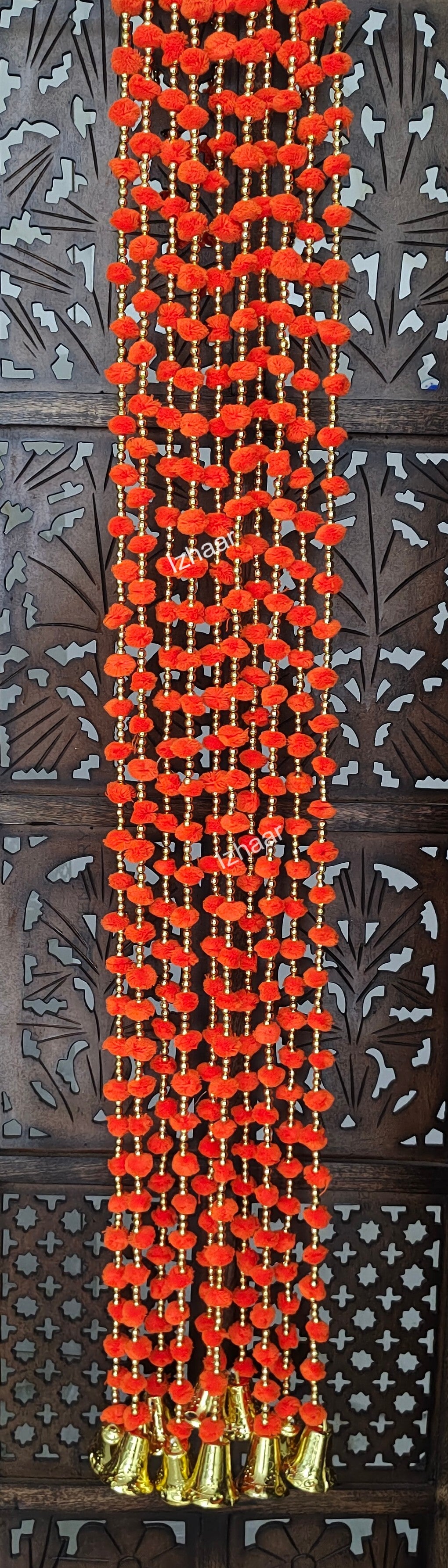 Pompon Garland With Beads ( Pack of 5 Strings)