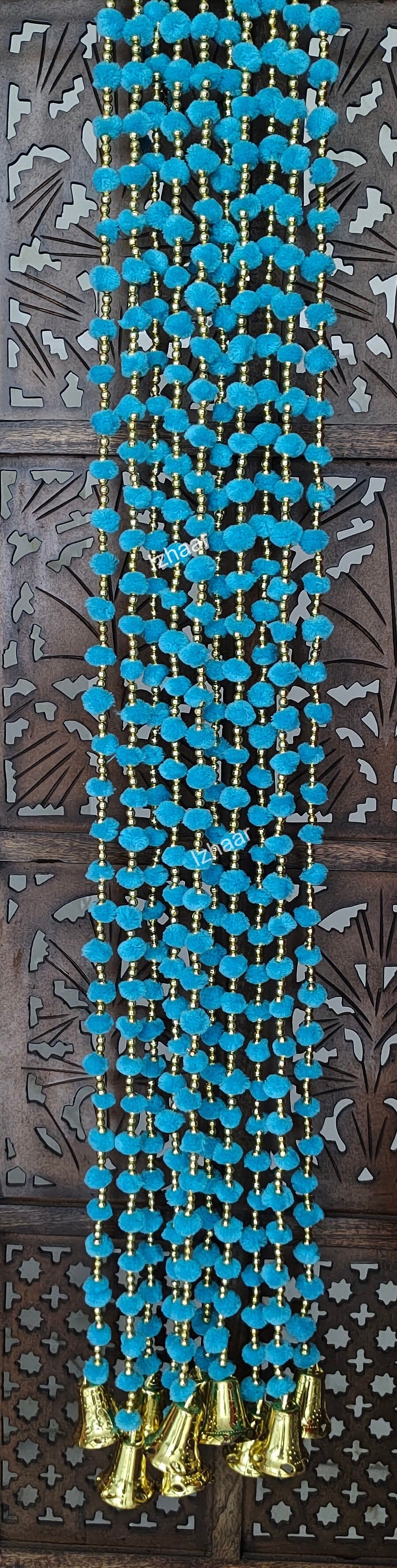 Pompon Garland With Beads ( Pack of 5 Strings)