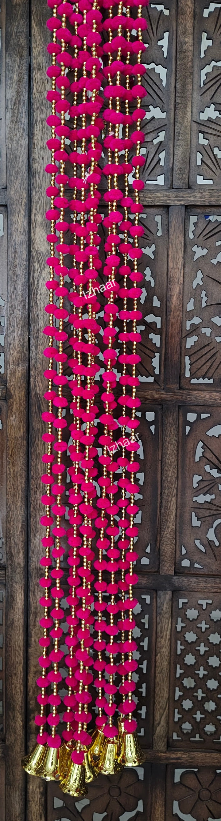 Pompon Garland With Beads ( Pack of 5 Strings)