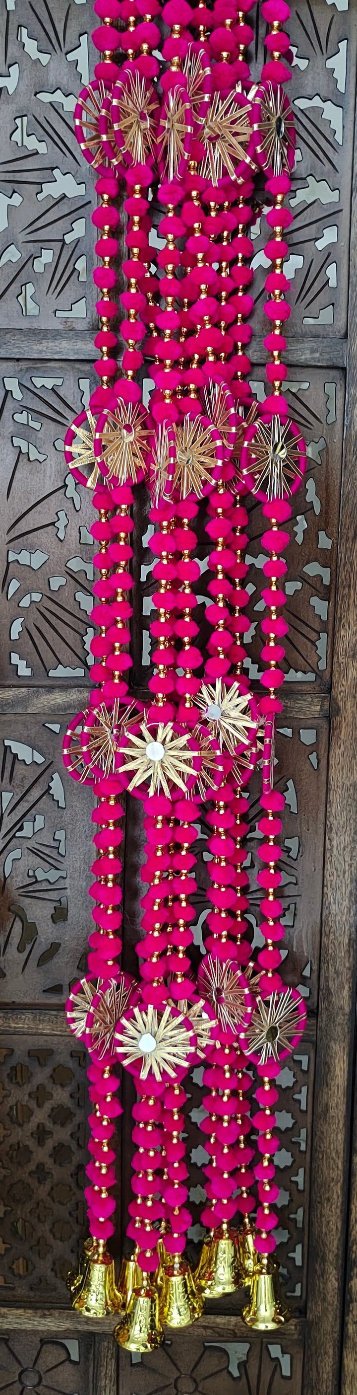 Pom Pom Garland With Chakri (Pack of 5 Strings)