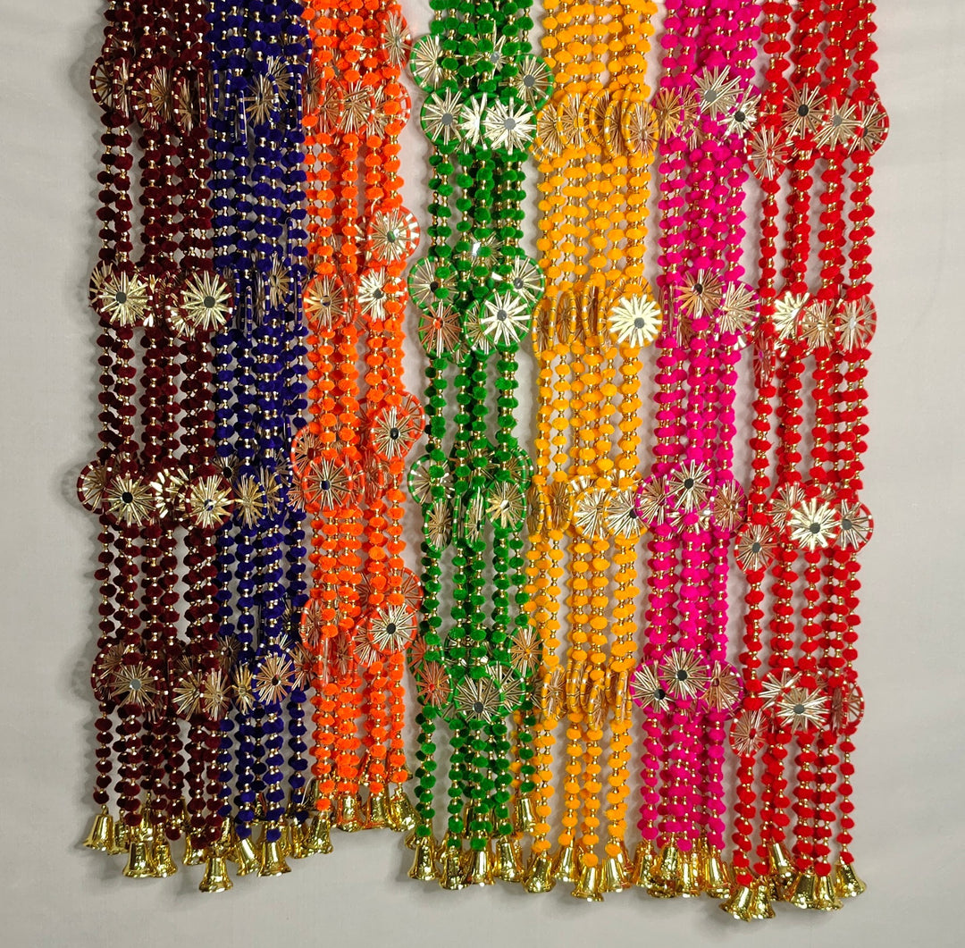 Pom Pom Garland With Chakri (Pack of 5 Strings)