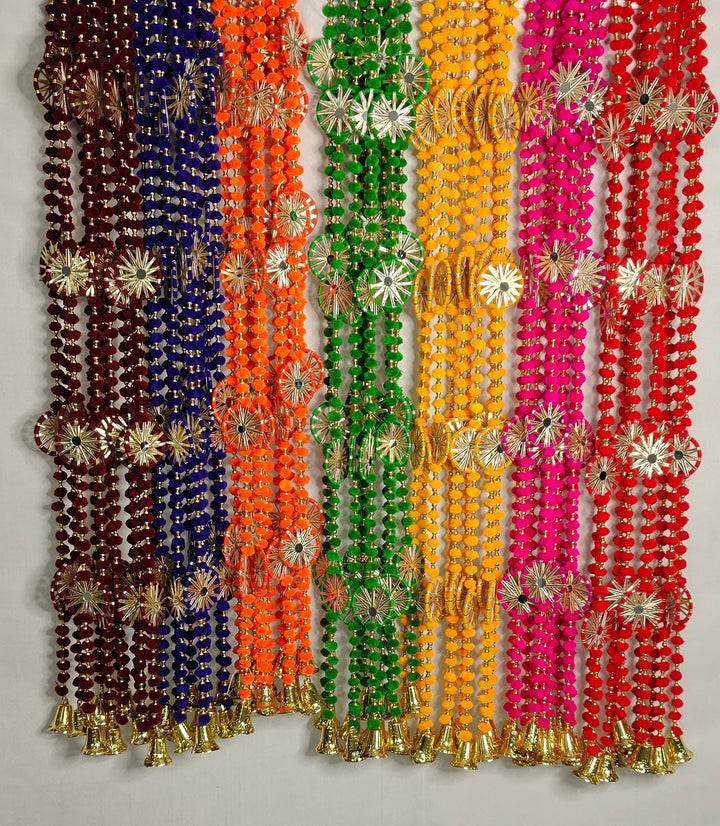 Pom Pom Garland With Chakri (Pack of 5 Strings)