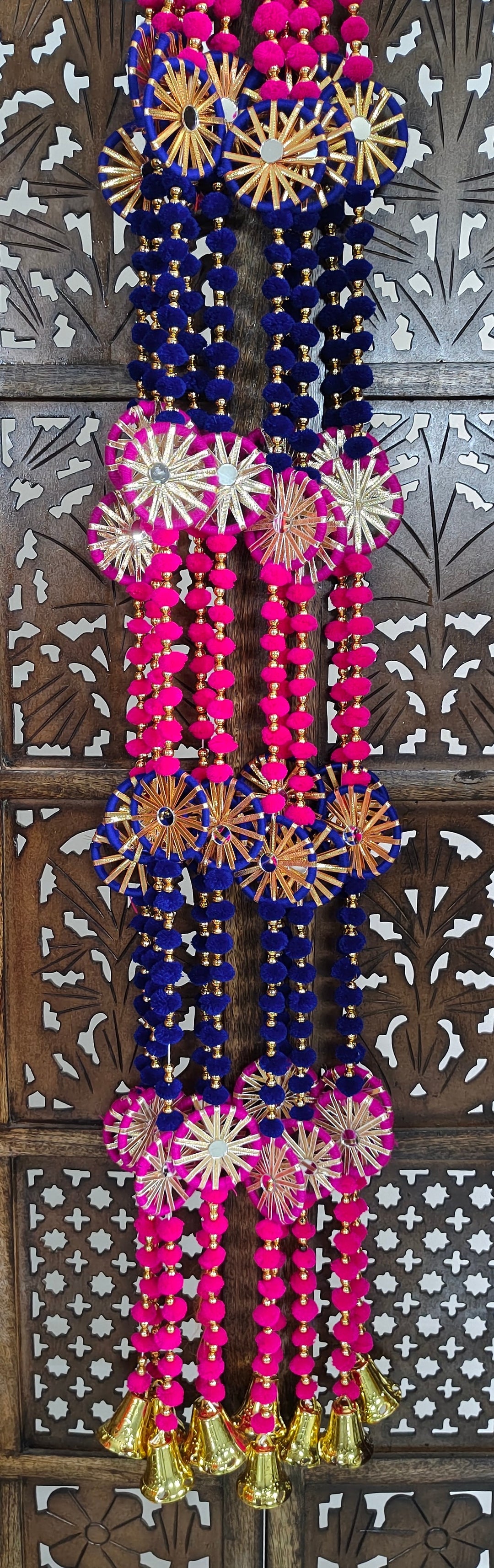 Pom Pom Garland With Chakri (Pack of 5 Strings)