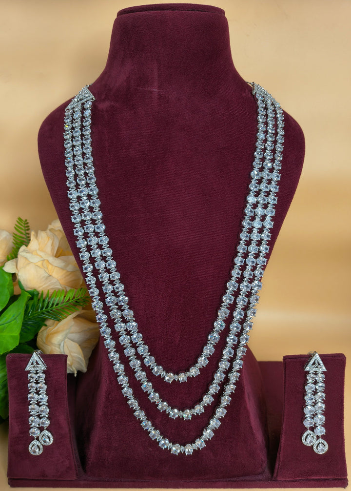 Brishti Long AD Necklace Set