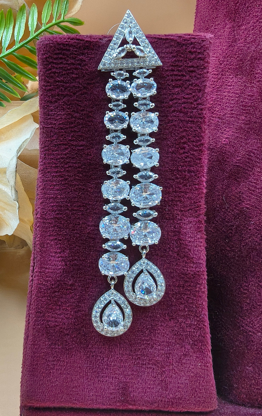 Brishti Long AD Necklace Set
