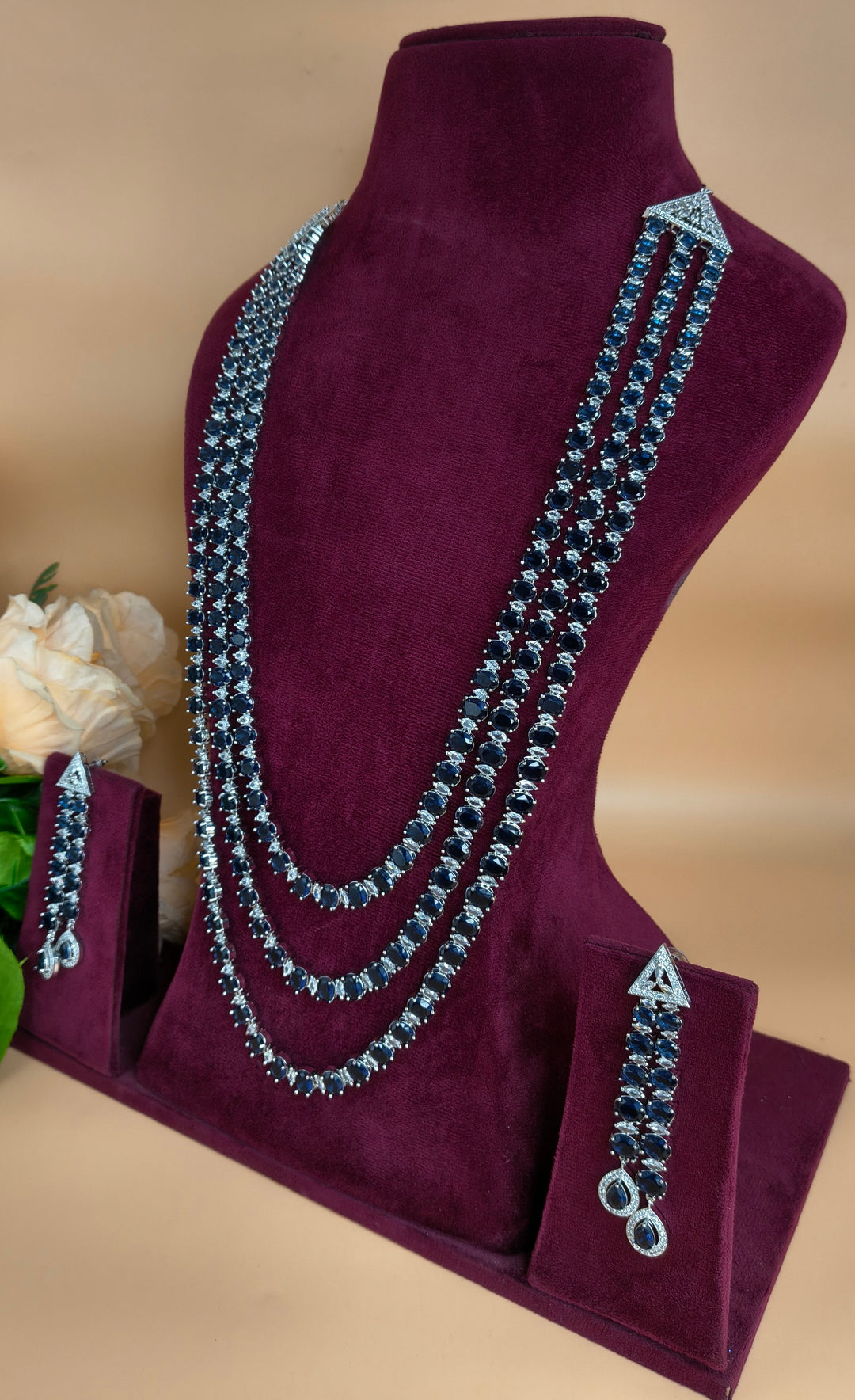 Brishti Long AD Necklace Set
