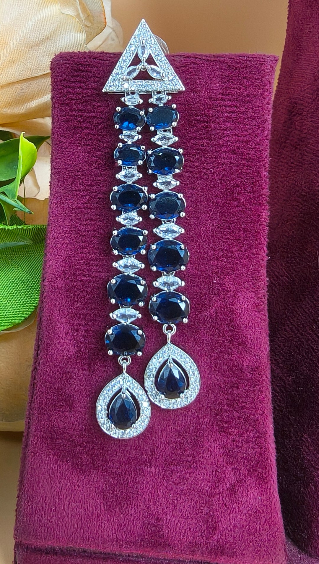 Brishti Long AD Necklace Set