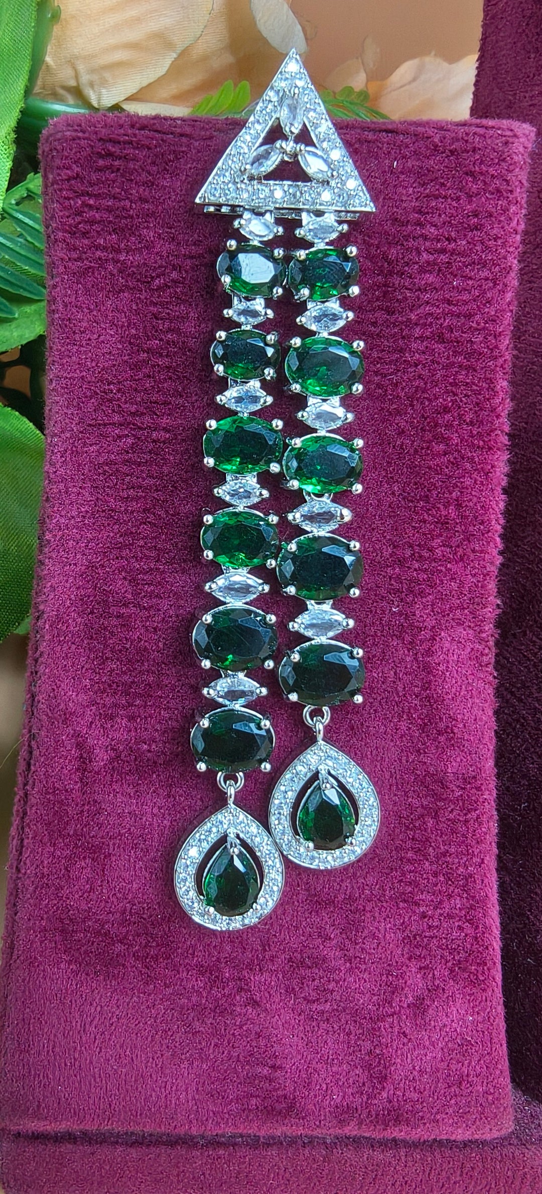 Brishti Long AD Necklace Set