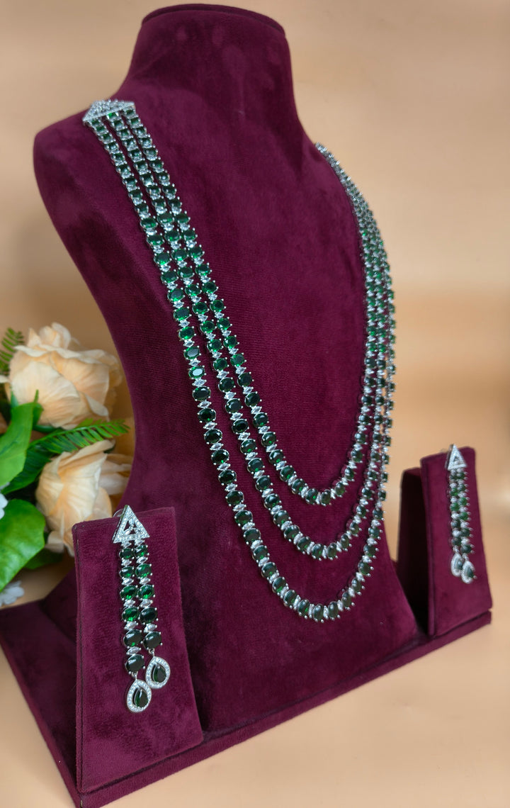 Brishti Long AD Necklace Set