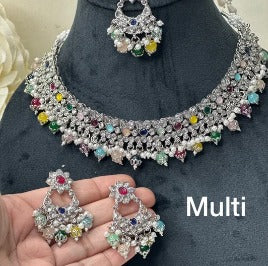 Savya Reverse AD Polki Necklace