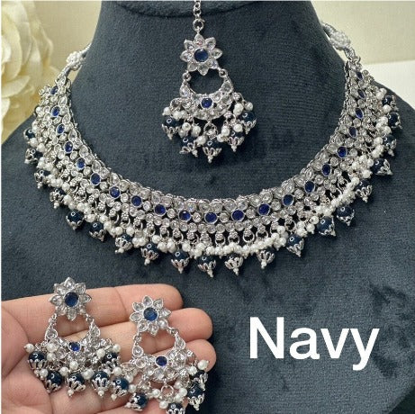 Savya Reverse AD Polki Necklace