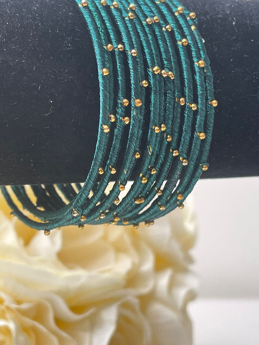 Handmade Thread Pearl Bangles Set