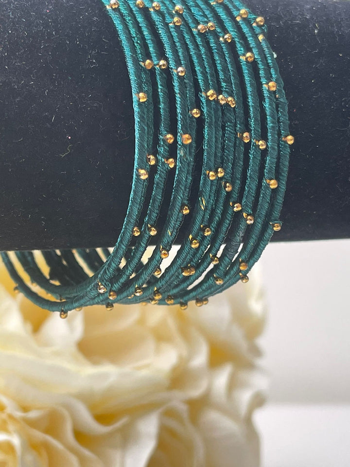 Handmade Thread Pearl Bangles Set