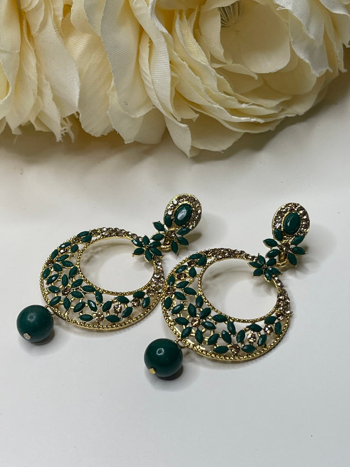 Floral Design Hoop Earrings Set
