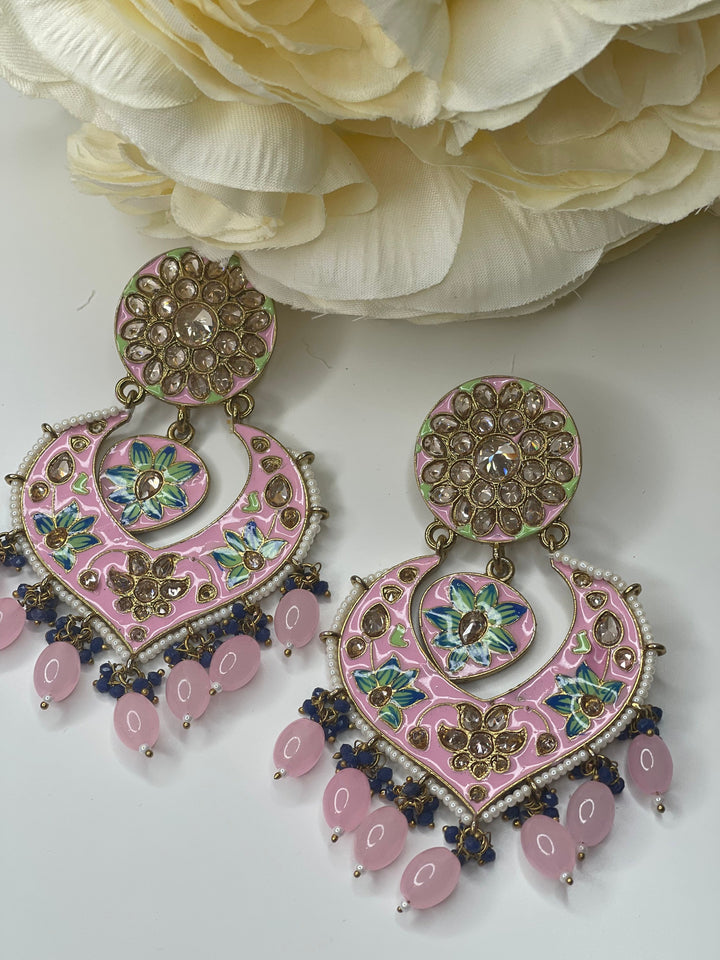 Izhaar Showstopper Earrings | Indian Earrings | Indian Jewelry |Premium Quality Earrings | Polki Earrings|Bollywood/Pakistani oil paint