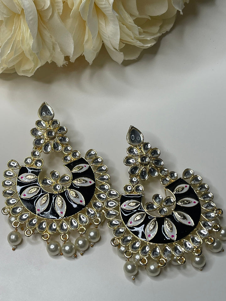 Statement Sparkle Pearl Drops Earrings Set