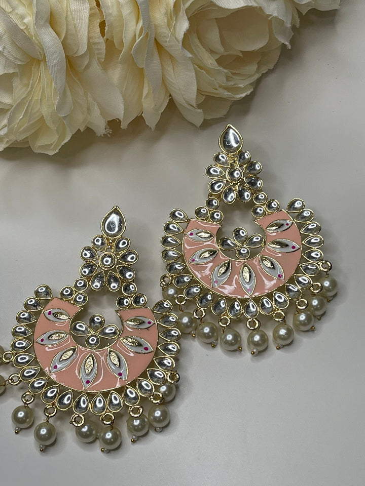 Statement Sparkle Pearl Drops Earrings Set