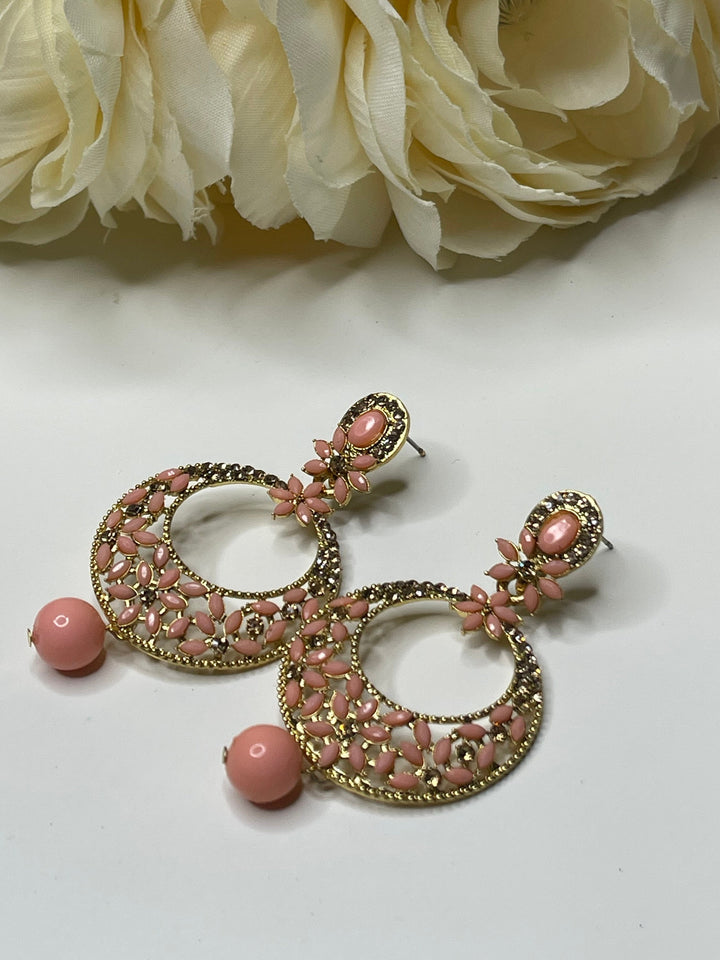 Floral Design Hoop Earrings Set
