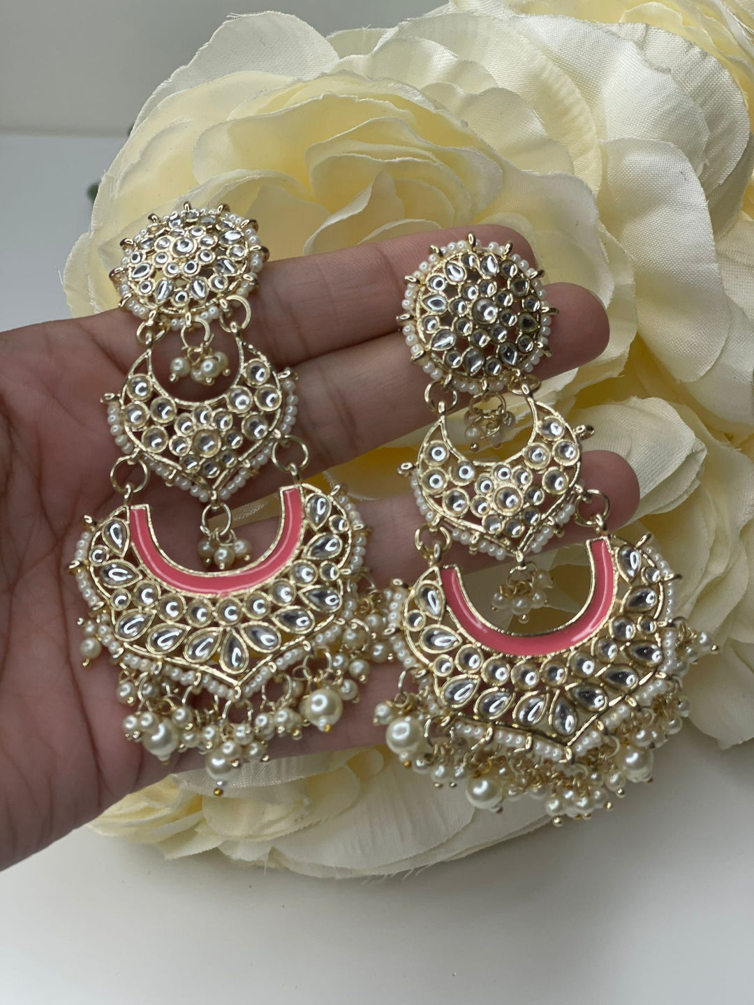 Izhaar Showstopper Earrings | Indian Earrings | Indian Jewelry |Premium Quality Earrings | Polki Earrings|Designer Earrings|Stylish Earrings