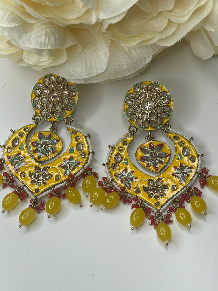 Izhaar Showstopper Earrings | Indian Earrings | Indian Jewelry |Premium Quality Earrings | Polki Earrings|Bollywood/Pakistani oil paint