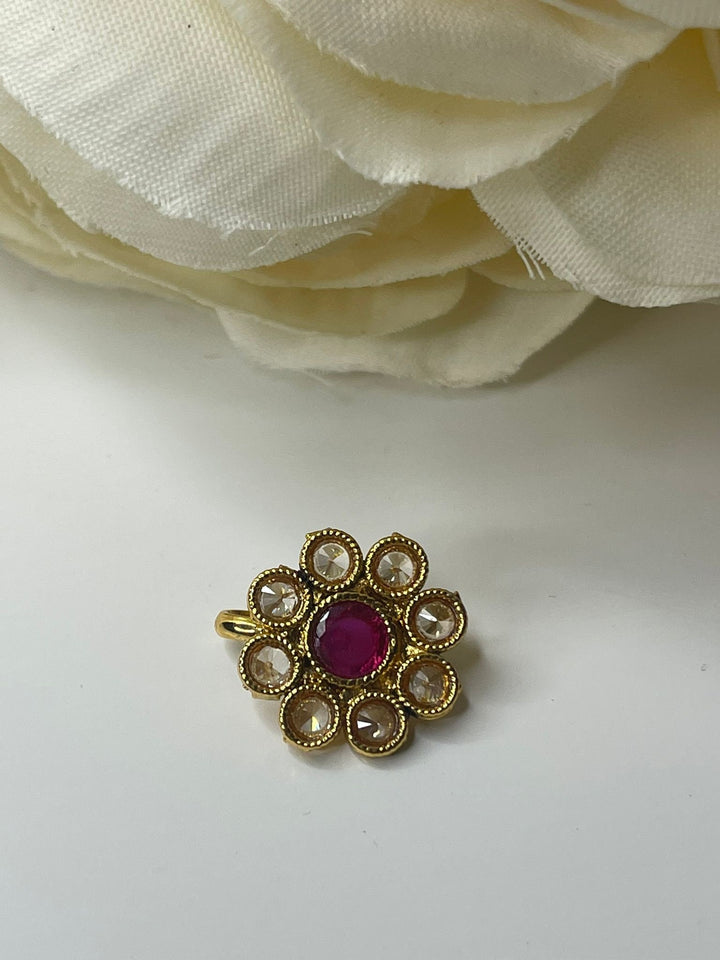 Izhaar Nose Stud, Indian Nose Stud, Tiny Nose Stud, Flower Nose Stud,Traditional Nose Pin.