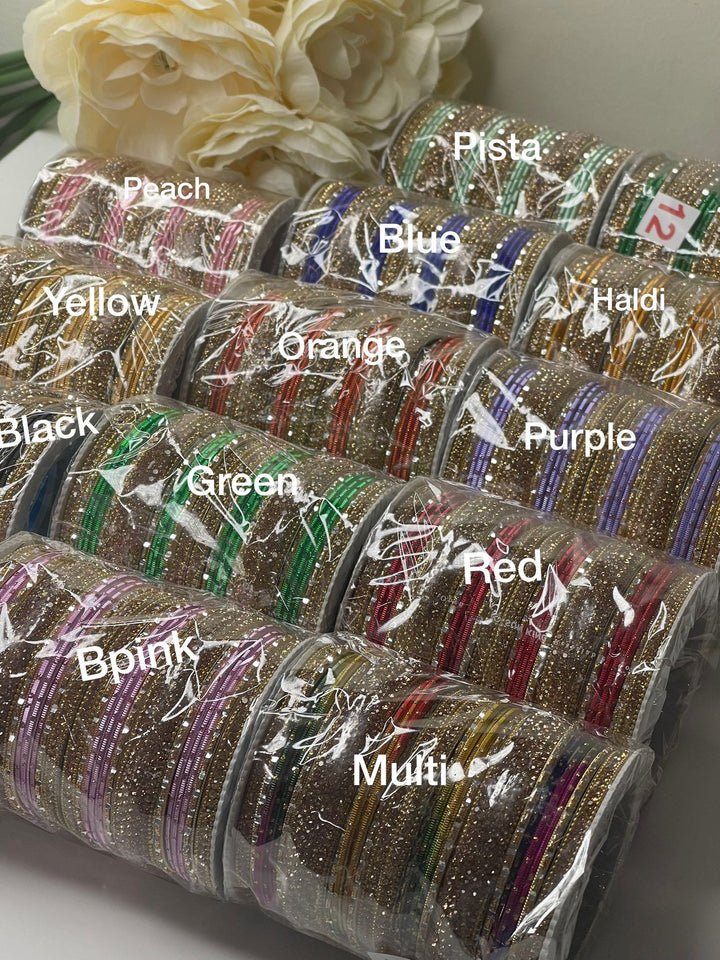 Indian Styled Pearl Stone Work Bangles Set