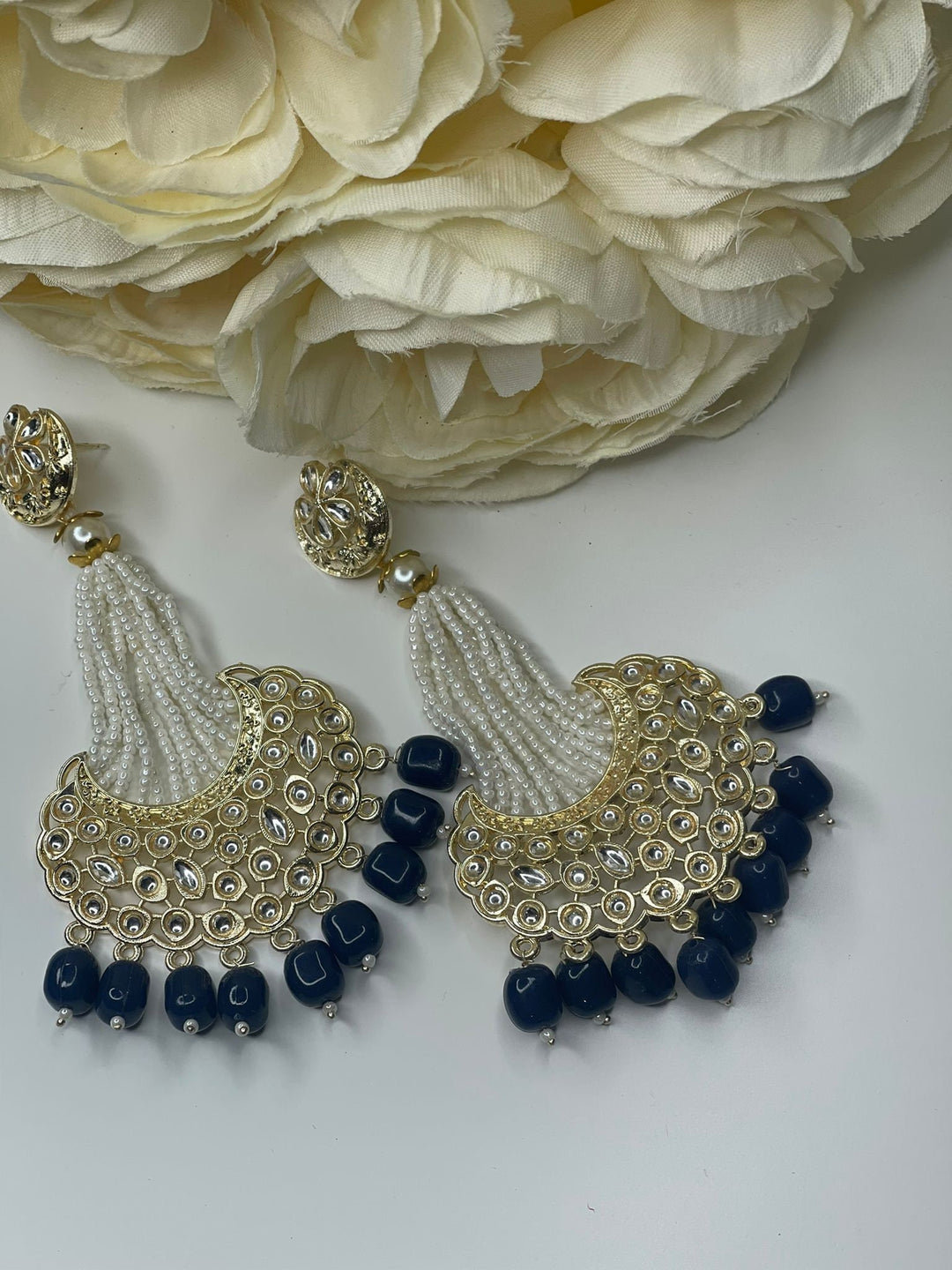 Designer Earrings - Pearl Earrings - Bollywood Celebrity Kundan Earrings - Traditional Earrings - Bridesmaid - Bridal Earrings