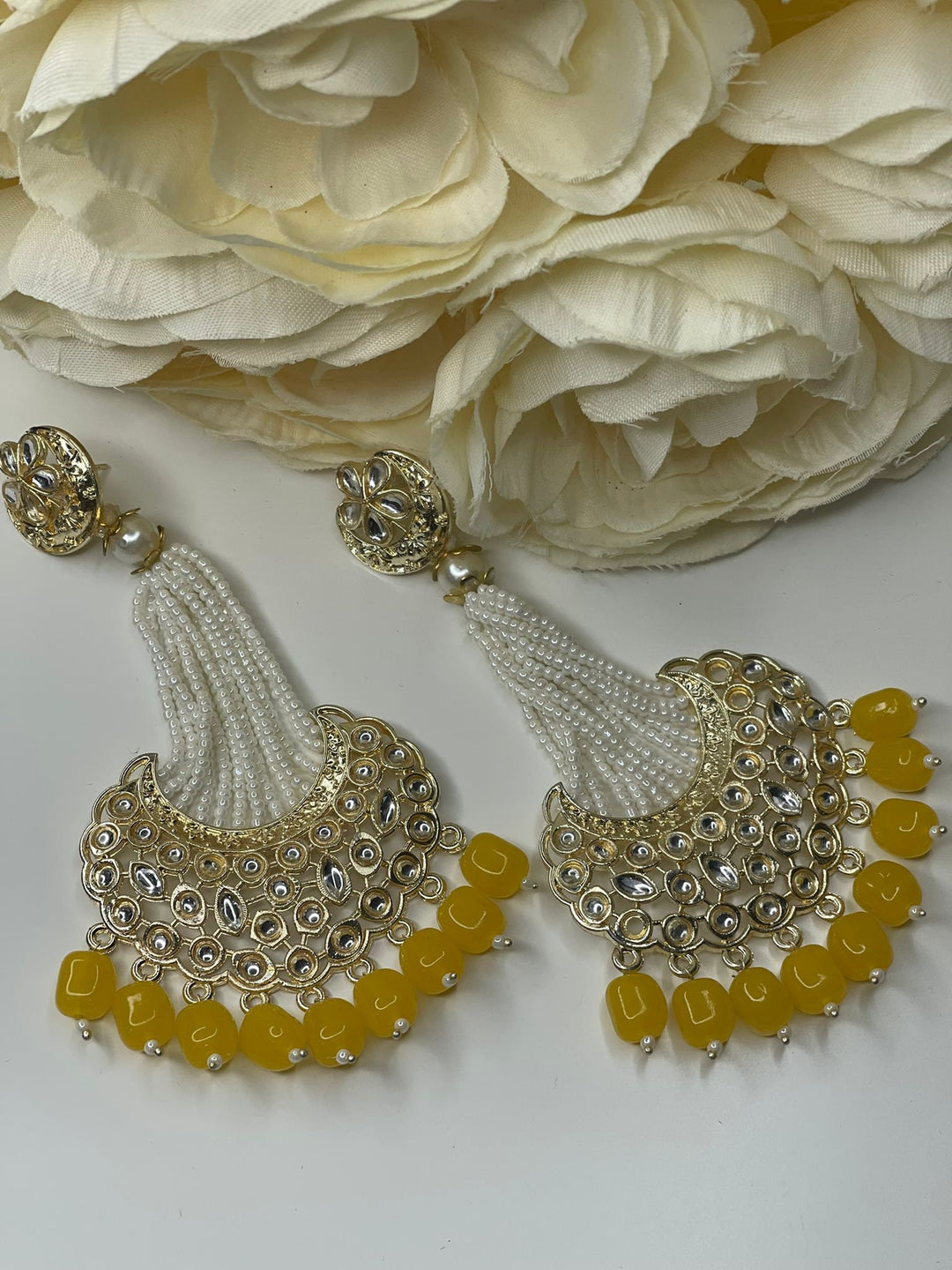 Designer Earrings - Pearl Earrings - Bollywood Celebrity Kundan Earrings - Traditional Earrings - Bridesmaid - Bridal Earrings