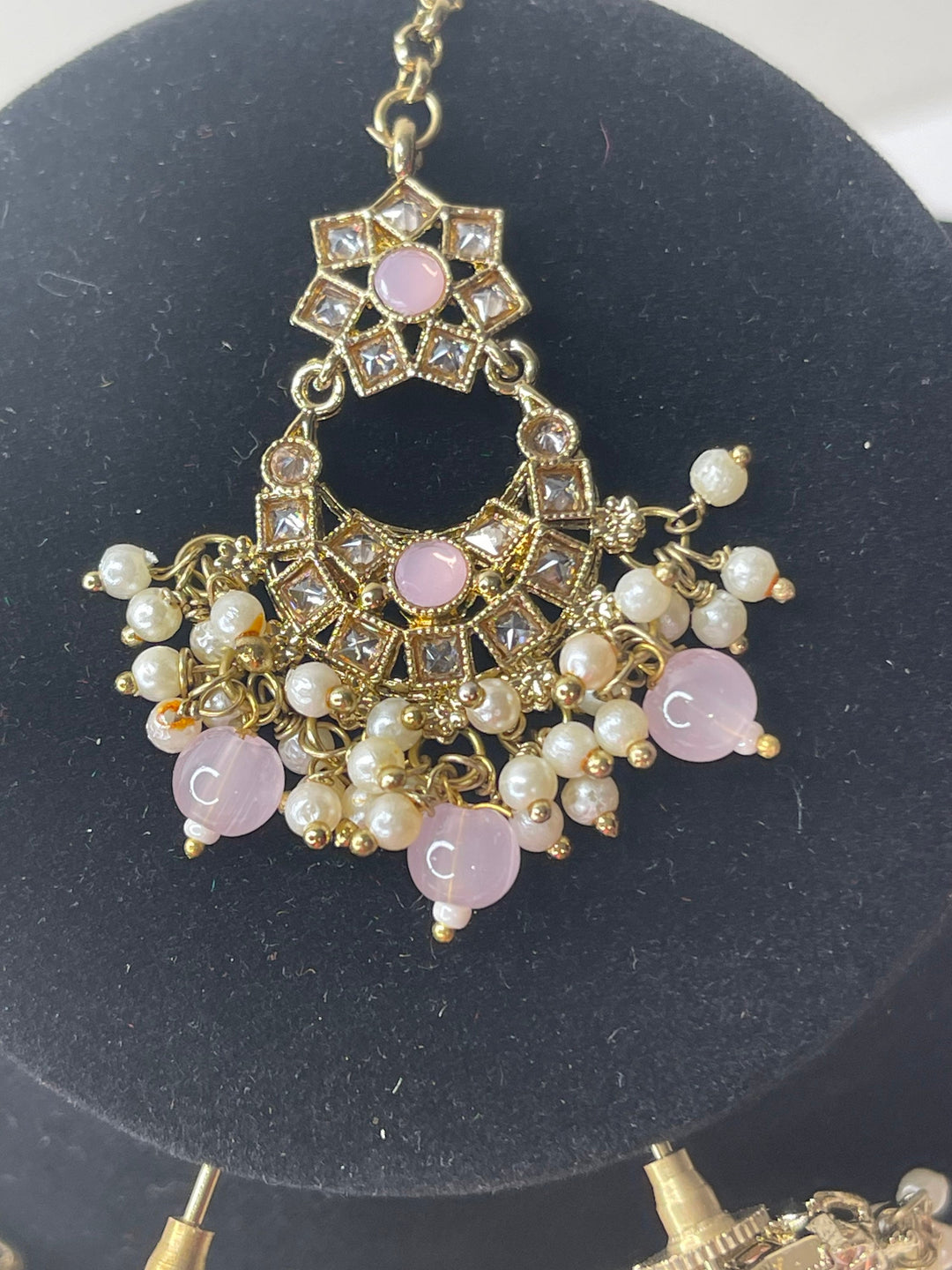 Izhaar Indian Polki Kundan Necklace with Earrings Tikka / Wedding Jewelry/ Traditional Jewelry/ Bollywood set/ Indian Pakistani wedding set