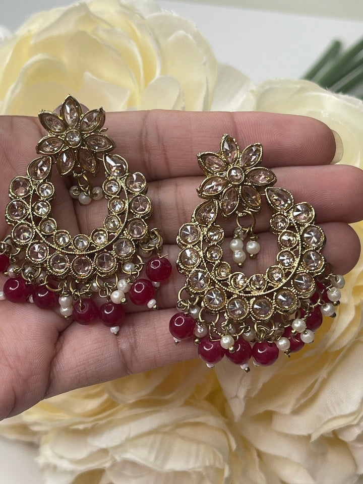 Izhaar Indian Polki Kundan Necklace with Earrings Tikka / Wedding Jewelry/ Traditional Jewelry/ Bollywood set/ Indian Pakistani wedding set