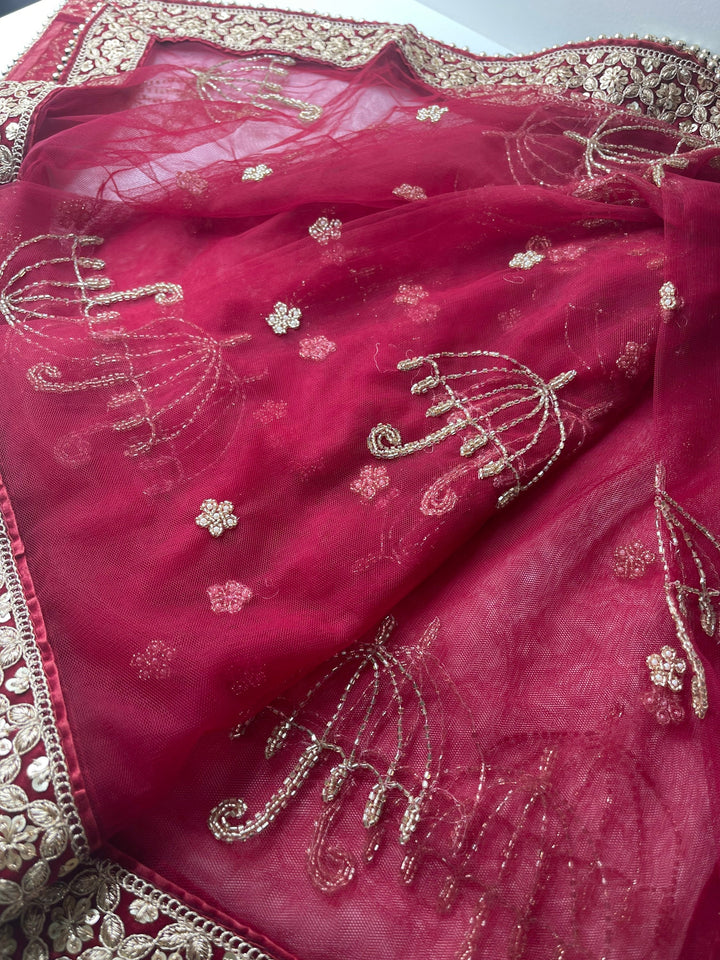Traditional Embroidered Work Bridal, Wedding Wear Indian Dupatta, Beautiful Embroidered Zari Work Chunni