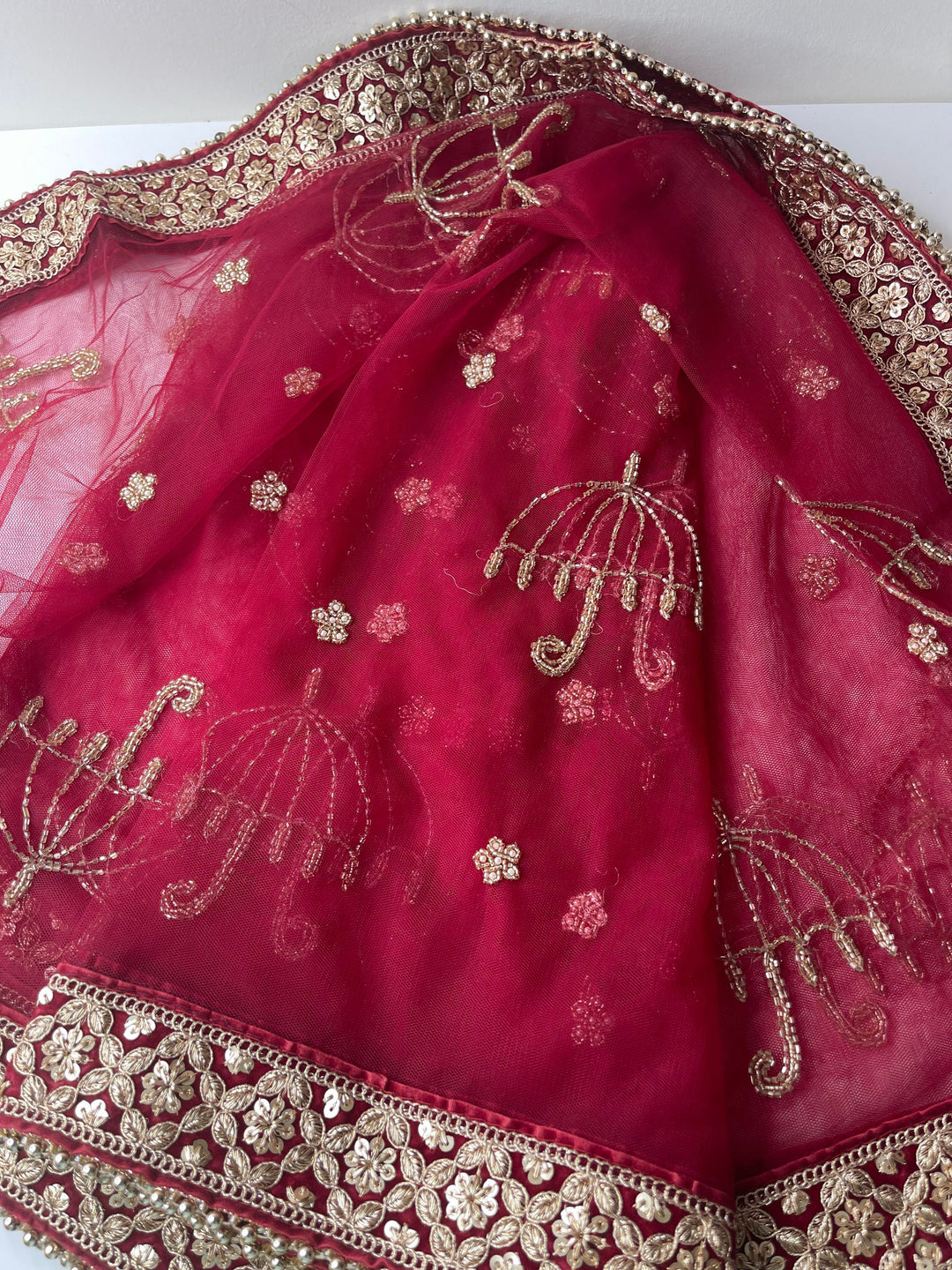 Traditional Embroidered Work Bridal, Wedding Wear Indian Dupatta, Beautiful Embroidered Zari Work Chunni
