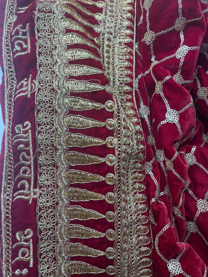 Traditional Inspired Embroidered Work Bridal, Wedding Wear Indian Dupatta, Beautiful Embroidered Zari Work Chunni