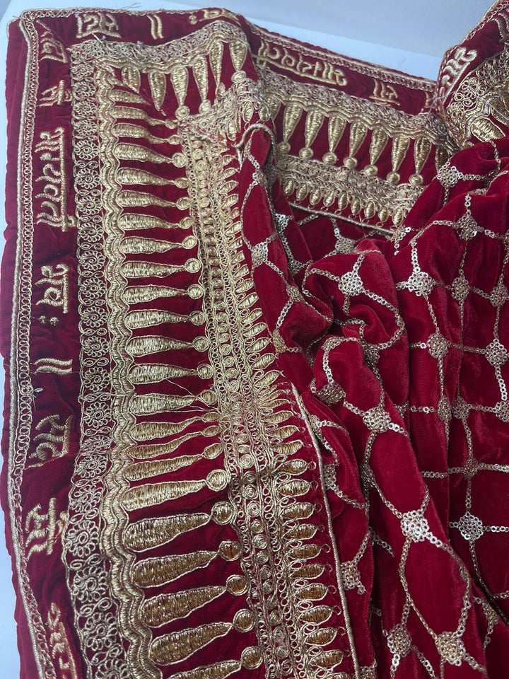 Traditional Inspired Embroidered Work Bridal, Wedding Wear Indian Dupatta, Beautiful Embroidered Zari Work Chunni