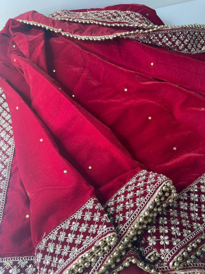 Traditional Embroidered Bridal Work Dupatta