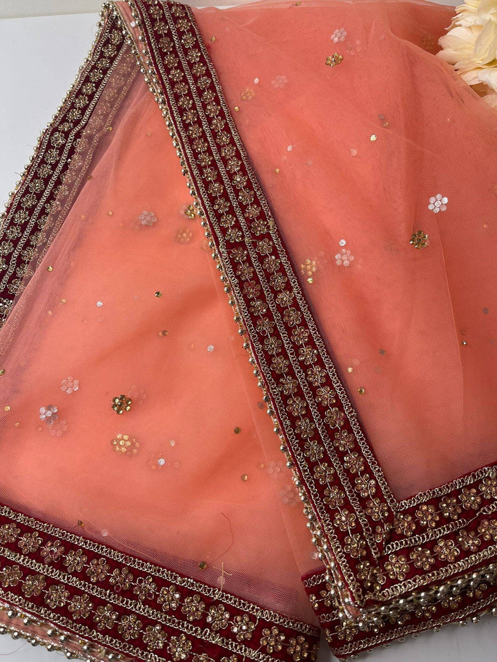 Traditional Embroidered Bridal Work Dupatta