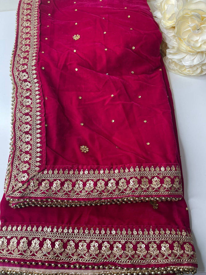 Traditional Embroidered Bridal Work Dupatta