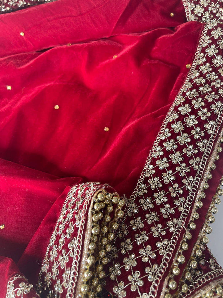 Traditional Embroidered Bridal Work Dupatta