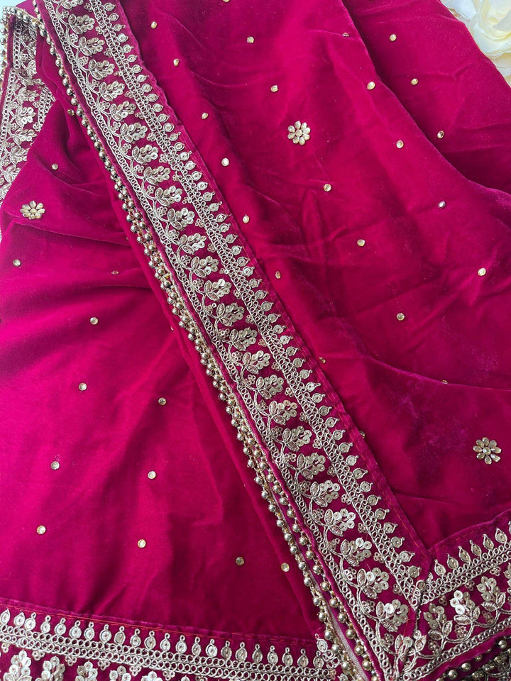 Traditional Embroidered Bridal Work Dupatta